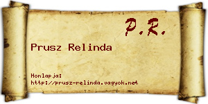 Prusz Relinda névjegykártya